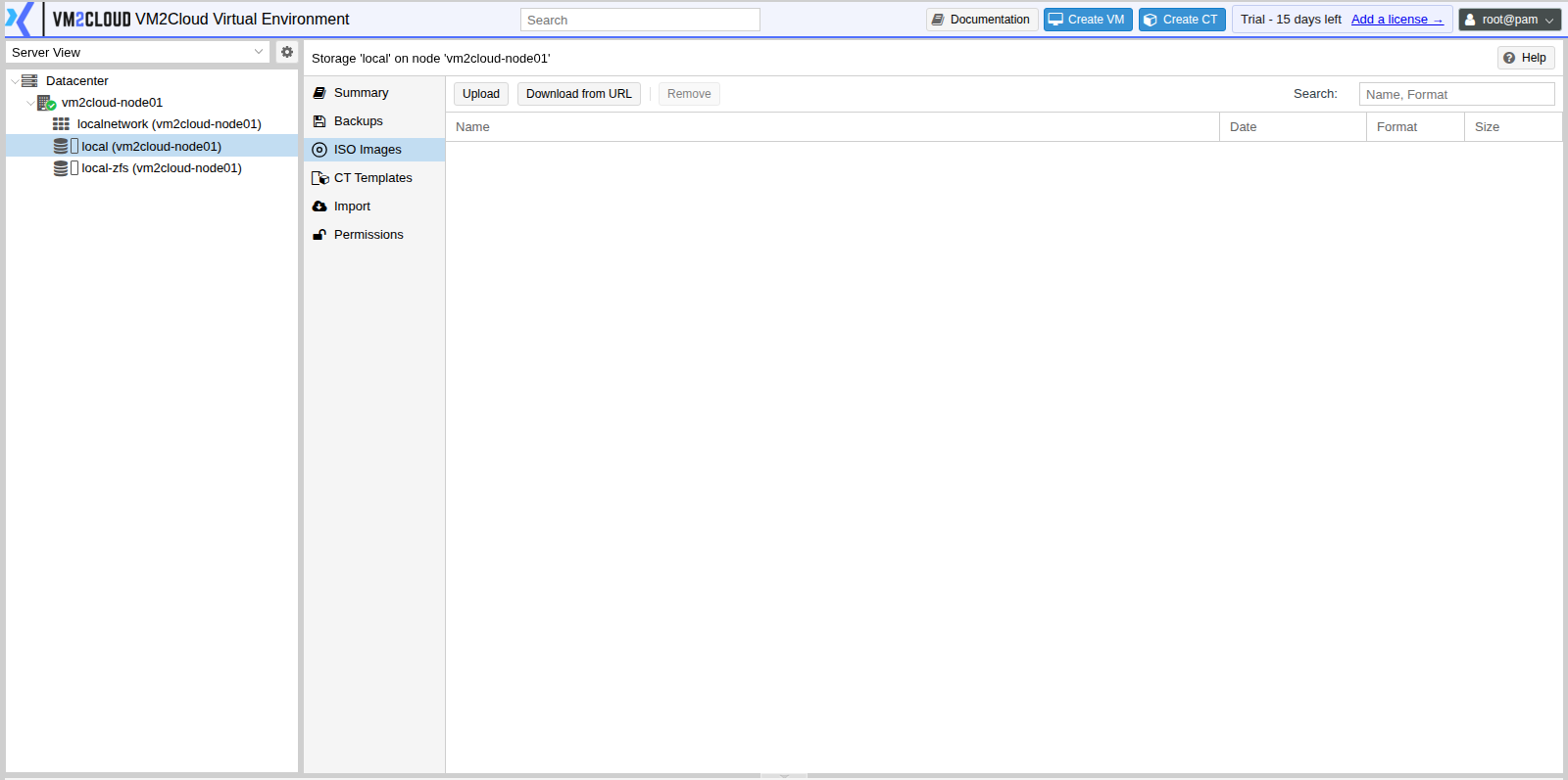 ISO Images view