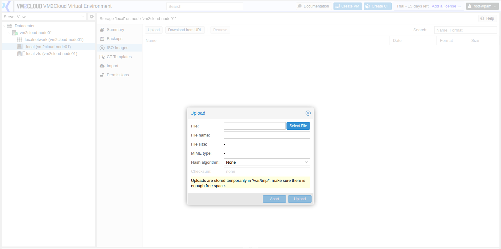 Upload window