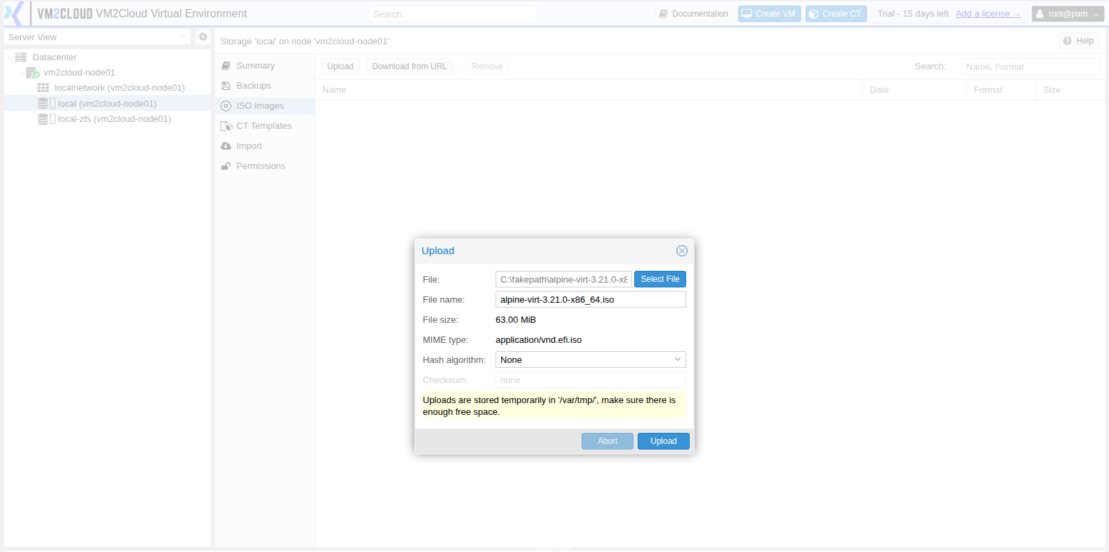 File selected and ready to upload