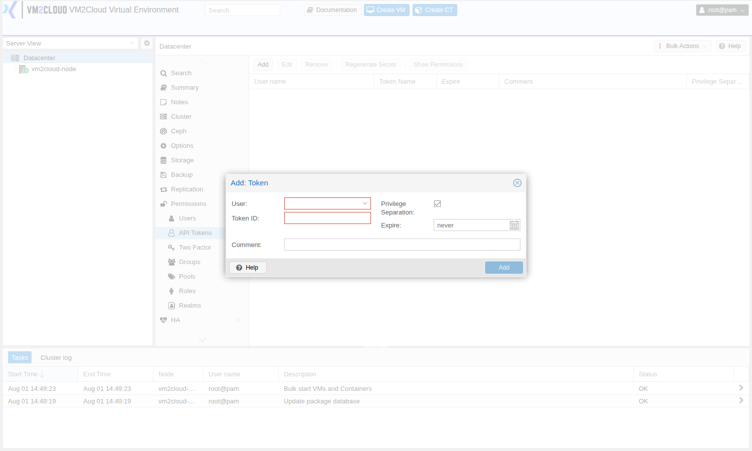 Creating an API token